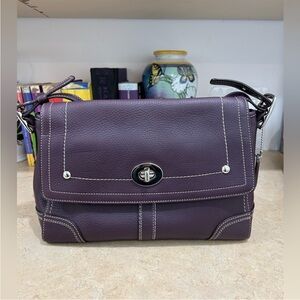 Coach Purple Leather Shoulder Bag
